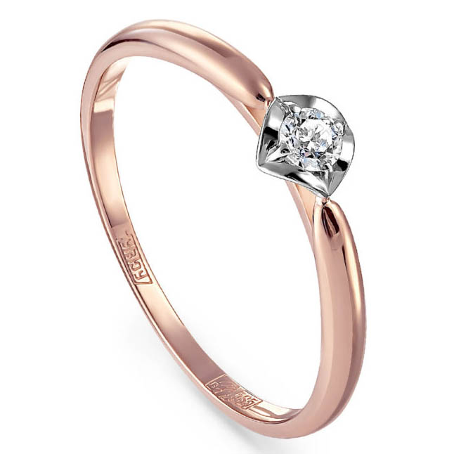 Кольцо, золото, бриллиант, 11-01203-1000